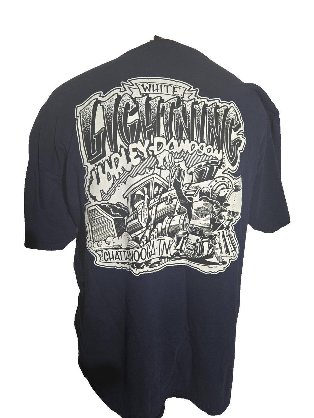 Harley Davidson White Lightning Chattanooga Tennesee XL Biker pocket tee